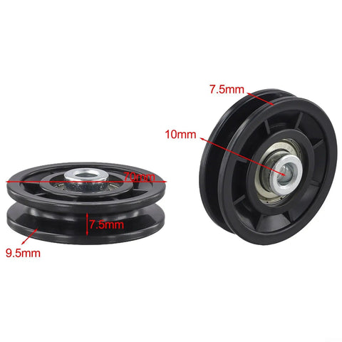 Six Piece Pulley Wheel Set For Home Gym And Cable Machines With Smooth Nylon Rollers And Steel Bearings In 70mm And 90mm Sizes, Quiet Durable Gear For Strength Training And Fitness Upgrades. 70mm pulley wheel with steel bearing and 7.5mm groove