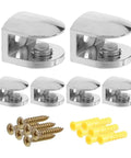 Adjustable Glass Clamps 6mm Zinc Alloy Shelf Clips For Bathroom And Kitchen Heavy Duty Glass Holders screws included
