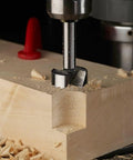 Heavy Duty Carbon Steel Forstner Drill Bit creates flat bottom holes in wood; ideal for precise carpentry work.