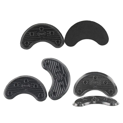 10 Pack Rubber Sole Heel Saver Pads For Shoes Taps Toe Plates DIY Glue On Repair Anti Slip Shoe Repair Pads, black polyurethane rubber