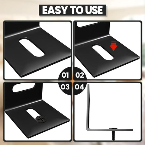Built Like A Tank Adjustable Corner Brackets 24 Pack Heavy Duty Steel Furniture Hardware installation instructions and features.