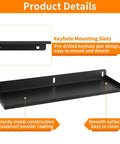 Wall Mount Hand Tool Organizer Set Of 4 Includes Screwdriver Organizer Pliers Holder Hammer Rack And Hardware Storage Shelf For Garage Workshop Or Shed Durable Metal With Powder Coat Finish keyhole mounting slots detail