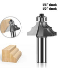 Heavy Duty 1/4 Inch And 1/2 Inch Edge Moulding Router Bit For Pro Handrail Tenon Cutter with sharp carbide blades on wood.
