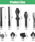 Heavy Duty Drain Snake Auger Drill Attachments 10 Pack showing various sizes and shapes for clearing stubborn clogs.
