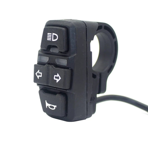 All In One 3 In 1 Motorcycle Headlight Switch With Horn On Off Control For Scooters And Electric Bikes Integrated Light Horn And Signal Button Set Easy Install Ride Ready Durable 12V