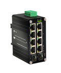 Heavy Duty 24V Passive PoE Switch With Eight Ports And Two SFP Slots Gigabit 10/100/1000Mbps DIN Rail Mount