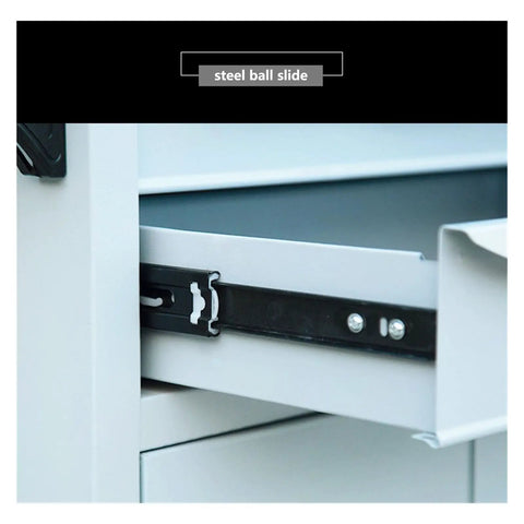 Heavy-Duty Rolling Tool Chest With Drawer And Wheels, High Capacity Mobile Steel Cabinet Storage For Garage, Shop Or Warehouse, Durable Secure Tool Organizer On Casters, Great Gift For DIY Enthusiasts. steel ball slide close-up