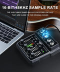 M12 USB Audio Interface With 2 Channel Mixer XLR And 3.5mm Input 48V Phantom Power connected to a laptop showcasing sample rate