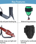 Adjustable Tree Climbing Spikes Set For Safe Climbing, Fruit Picking, And Hunting, featuring carbon steel spikes and comfort straps