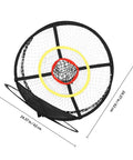 Golf Chipping Net With Advanced Ball Capture System for indoor and outdoor training, foldable design with size measurements