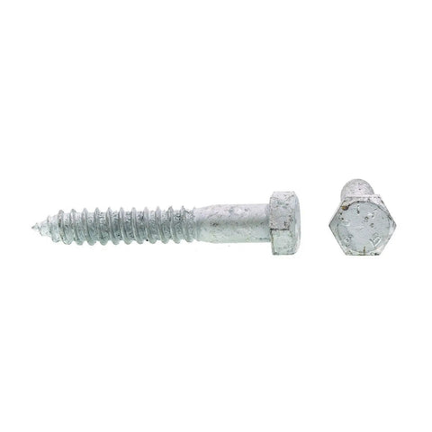Hex Lag Screws 5/8 Inch By 4 Inch A307 Grade Hot Dip Galvanized Steel Heavy Duty Wood Screws For Decking And Framing 25 Pack