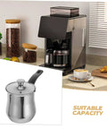 Stainless Steel Turkish Style Coffee Pot Milk Warmer Pitcher With Lid Small Pot Versatile Espresso Frothing Easy To Clean