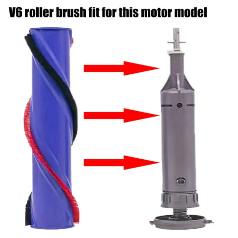 Roller Brush Replacement For Dyson V6 And Older V7 Cordless Vacuum, 4 Prong Drive No Screw, 4.5cm Diameter, compatibility image