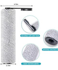 Replacement Brush Roller And Vacuum Filter For Floor One S5 Series, microfiber roller highlighted with measurements and features