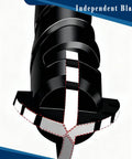 Close-up of a black 1/4-inch serrated masonry drill bit.