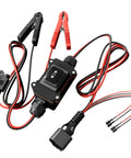 Top-Tier MotiveTech Vehicle Component Tester Set With Insulated Clips, Inline Switch, And Circuit Protector For Fast Auto Electrical Diagnostics In Your Garage Shop, featuring red positive and black negative clips.
