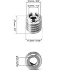 Stainless Steel Threaded Wood Insert 1/4-20 Internal Threads 5/8 Inch Long 20 Pack For Hardwoods Softwoods Plywood And Composites With External Thread For Superior Retention And Easy Screwdriver Install Heavy Duty Pro Grade showing dimensions.