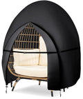 Waterproof Patio Double Egg Chair Cover For Outdoor Pod Swing Loveseat Fits 91 By 87 Inches Black 420D UV Protected