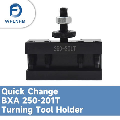 Front view of Oversize BXA 250-201T Turning Tool Holder for CNC Lathes, with three quarter inch bit capacity and precision ground finish.