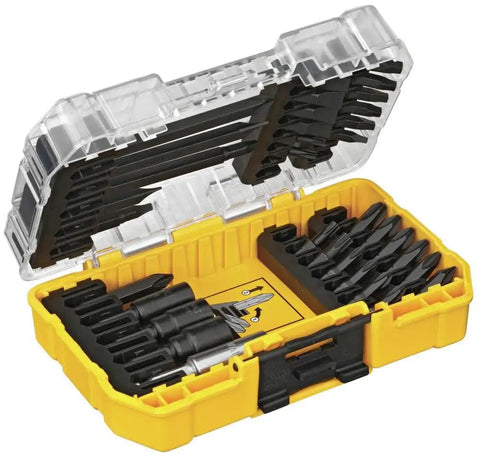 Impact Driver And Screwdriver Bit Set 34 Piece With Connectable Accessory Storage System Pro Grade Bit Bar Patented For Easy Bit Removal
