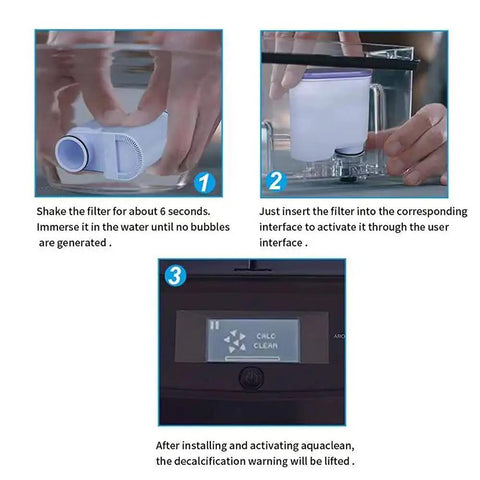 Step-by-step installation of CA6903 Compatible AquaClean Coffee Filter For Fully Automatic Machines 2 Pack Barista Grade.