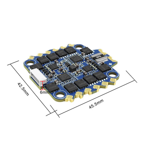 65A 4in1 ESC for FPV Drones 2to6S 30.5x30.5mm Size with AT32F421 32Bit Processor, angle view, labeled dimensions