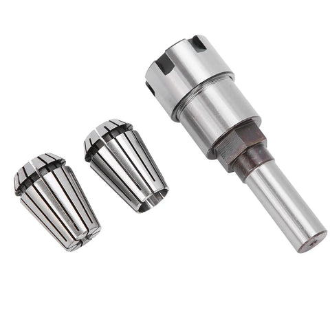 High Performance 3Pcs Collet Chuck Set Milling Cutter Holder CNC Lathe Tool Durable High Speed Steel, includes chucks and shank.