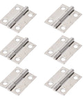 Six 304 Stainless Steel Folding Butt Hinges For Cabinets And Wooden Doors, heavy duty, weatherproof, with four-hole mount visible
