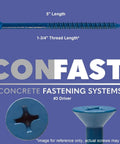 Blue Flat Phillips Concrete Screw Anchor Quarter Inch By Five Inch With Drill Bit For Masonry Block Or Brick Self Tapping No Fuss And Easy To Drive Pack
