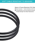 90 Degree Right Angle 1ft Power Cord NEMA 5-15P To IEC C13 Flat Plug, flame-retardant PVC, flexible and heat-resistant cable.