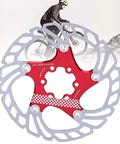 203mm Floating Disc Brake For Mountain Bikes With CNC Precision, Dual Material Construction in Red and Silver