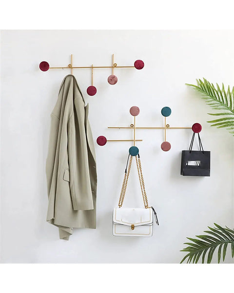 Slick Wall Mounted Coat Rack With Heavy Duty Adhesive Hooks And Key Holder For Mudroom Setup Easy Peel Design with coats and bags.