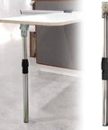 Stainless Steel Table Legs Adjustable Height 18.5 To 28 Inches Folding Leg Set with pad and screws for desks and boats