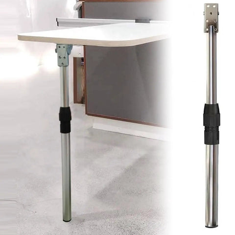 Stainless Steel Table Legs Adjustable Height 18.5 To 28 Inches Folding Leg Set with pad and screws for desks and boats