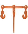 Heavy Duty Chain Binder With Swivel Hooks For Flatbed Tiedowns, Ratchet Load Binder For Trucks And Trailers, 9,200 Lbs Working Load Limit, Orange
