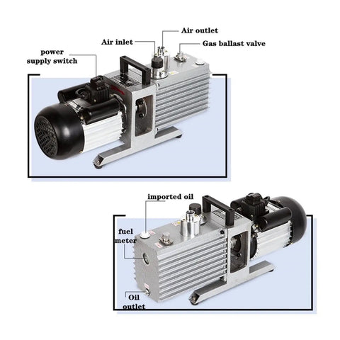 KGKGK 2XZ-2 Two Stage Rotary Vane Vacuum Pump For Lab And Industrial Use Small Air Conditioning Extraction Machine Compact Design Easy Move With Non Slip Buttons Upgrade Tech Durable Wear Resistant