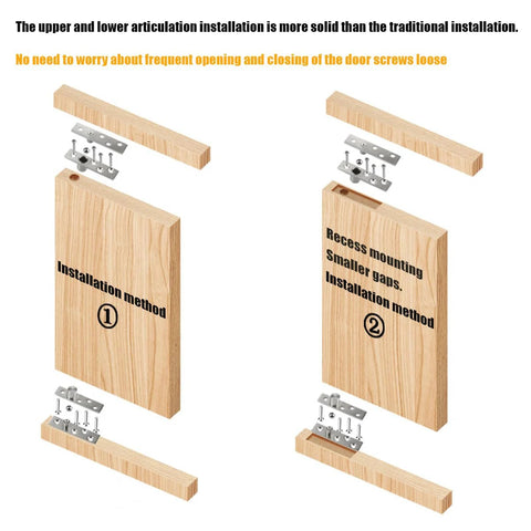 180 Degree Hidden Cabinet Hinges For Inset Doors And Bookcase Cabinets 360 Degrees Pivot Invisible Hinges installation methods