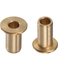Two Pack Bronze Flange Bearing Sleeve Bushing With 8mm Bore And 12mm OD, 25mm Long, 20mm Flange Dia, 2mm Flange Thick, Self Lubricating For Heavy Duty Industrial Equipment