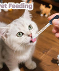 Cat being fed with Six Pack Glass Pipette Droppers With Brush Set Bent And Straight Tips 1 Ml Eye Droppers For Essential Oils Lab Crafts Measuring And Transferring Liquids