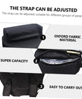 Close-up of Waterproof Oxford Cloth Drum Backpack With Dead Easy Padded Straps and Adjustable Instrument Gig Bag showing adjustable strap and interior.