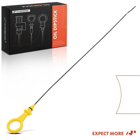 Oil dipstick with yellow handle, product box. 2.0L 4 Cylinder Engine Oil Dipstick For Audi And VW Cars Fits A3 A4 A5 A6 Q3 Q5 TT Quattro Models