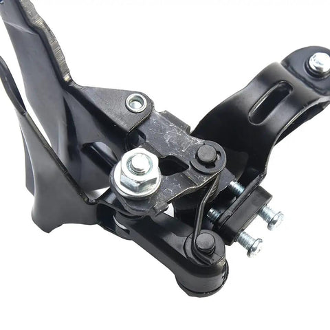 Universal Front Bicycle Derailleur for BMX Cruisers Electric Folding Hybrid and Mountain Bikes Heavy Duty Steel TZ 30 close-up.