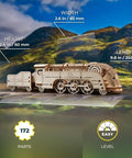 Mini Locomotive 3D Puzzle For Adults Hands On Wooden Train Model Kit, 172-piece build, 9.8 in long
