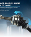 Front Left CV Axle Shaft Assembly For Corolla Matrix Vibe - Driver Side Driveline Replacement, OE-Style Fit, Fits 2003-2018 Models, Durable CV Joint, Easy Install, Reliable Drivetrain Upgrade, black rubber boot and metal CV joint