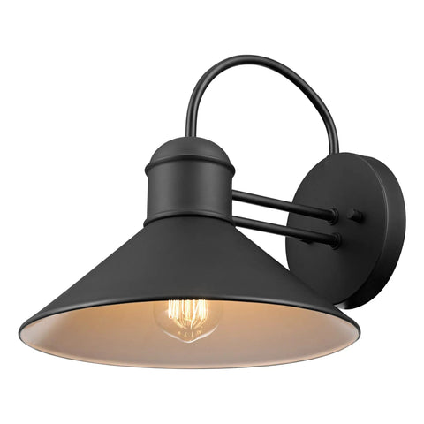 2-Pack Outdoor Wall Sconce in Weatherproof Black Finish, Dope Vintage Inspired Modern Industrial Lighting for Front Porch and Patio