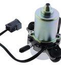 Solarhome brake booster vacuum pump, front view; metal cylinder with electrical connector and black mounting base.