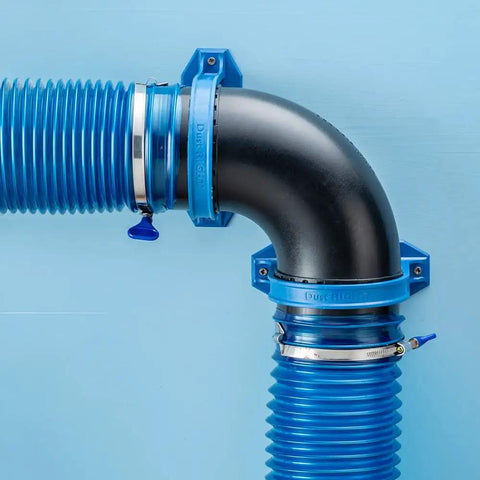 Ready Mount 4 Inch 90 Degree Dust Hose Elbow For Dust Collection Systems, Go-To Link Between Two 4 Inch Hoses, Rotates In 15 Degree Increments
