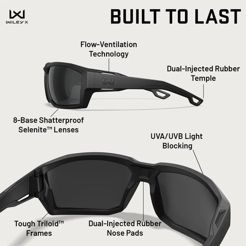Ballistic Rated Safety Glasses Featuring Matte Graphite Grey Frame And Tungsten Mirror Lenses showcasing 8-base shatterproof lenses and tough frames.
