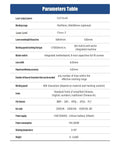 Parameters table for Portable 30W Fiber Laser Engraver For Metal And Non Metal Materials Handheld Laser Marker On The Go