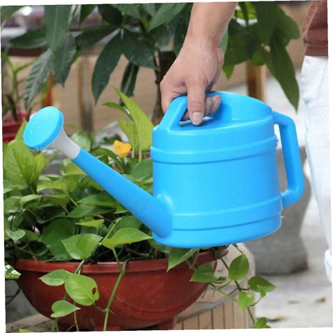 Long Spout Watering Can For Indoor And Outdoor Plants Plastic Watering Pot With Durable Ergonomic Handle And Long Nozzle Easy Grip For Flowers Foliage And Houseplants Sky Blue Gardening Tool, side view